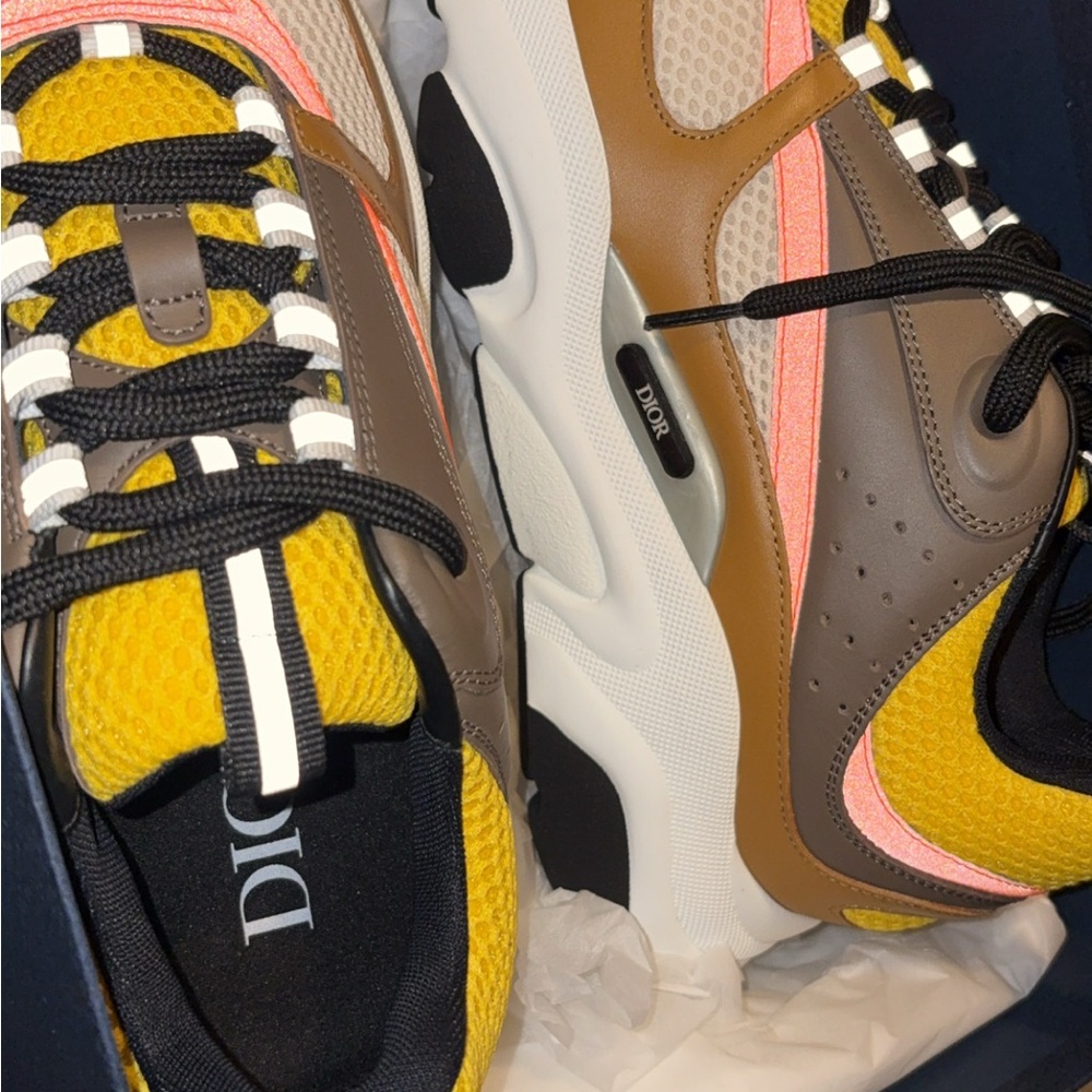 Dior Yellow and Brown Sneakers